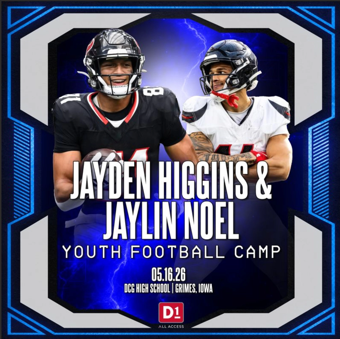 Jayden Higgins & Jaylin Noel Youth Football Camp Main Graphic