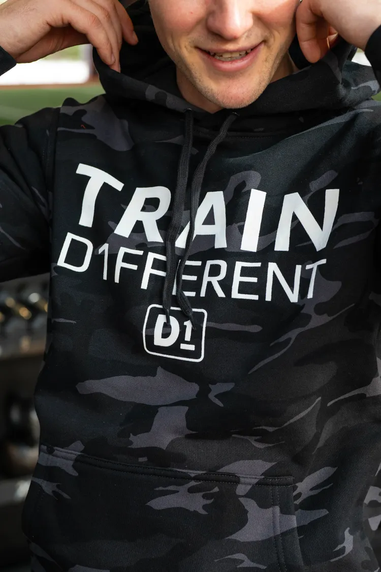 Train D1fferent Black Camo Hoodie