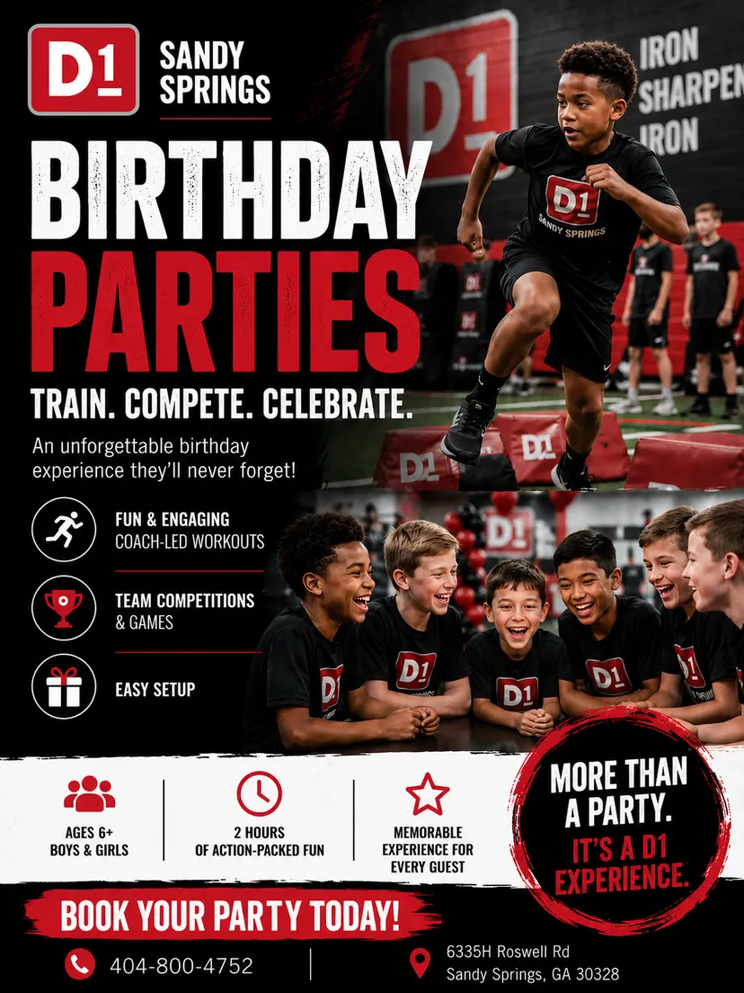 Birthday Parties at D1 Training Sandy Springs